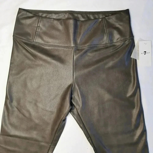 7 For All Mankind | 1XL Grey Faux Leather Leggings - Picture 4 of 12